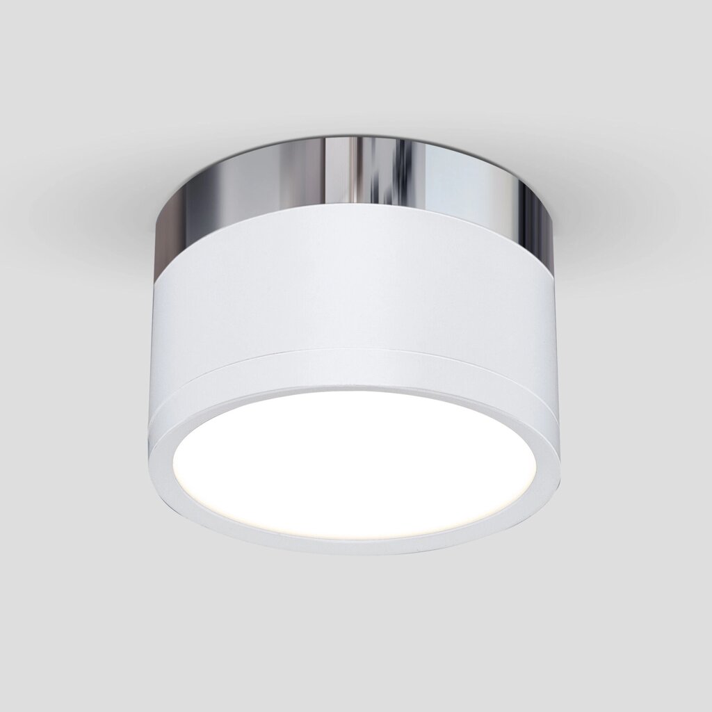 Накладной акцентный светодиодный светильник DLR029 10W 4200K белый матовый/хром от компании ФЕРОСВЕТ - фото 1