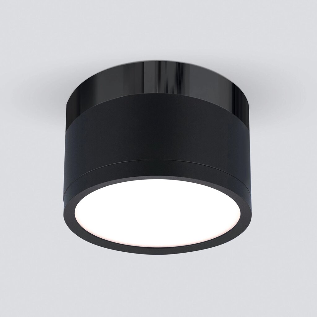 Накладной акцентный светодиодный светильник DLR029 10W 4200K черный матовый/черный хром от компании ФЕРОСВЕТ - фото 1