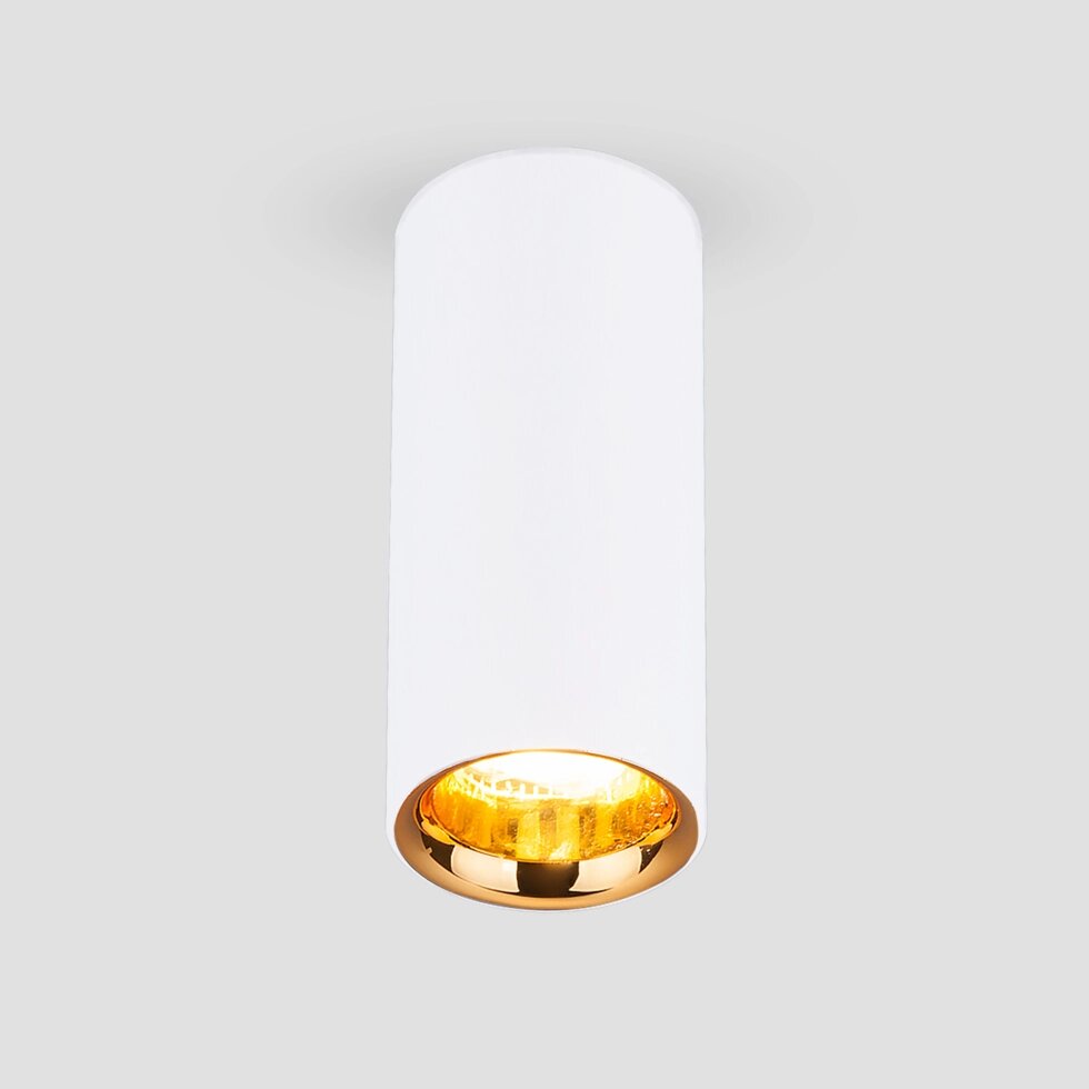 Накладной акцентный светодиодный светильник DLR030 12W 4200K белый матовый/золото от компании ФЕРОСВЕТ - фото 1