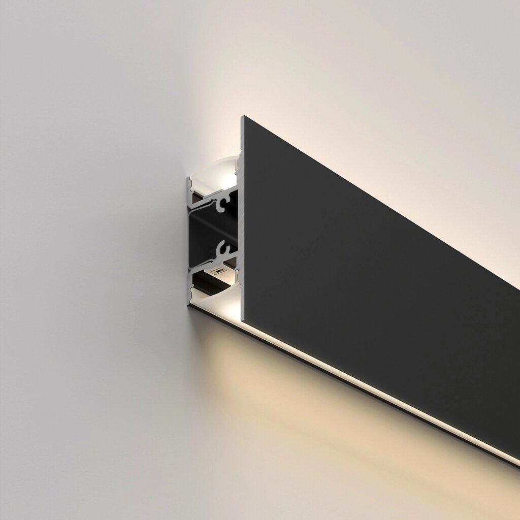 Накладной алюминиевый профиль черный/белый для светодиодной ленты LL-2-ALP022 от компании ФЕРОСВЕТ - фото 1