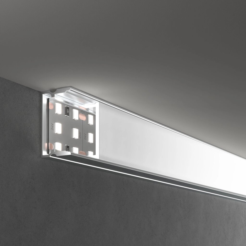 Накладной алюминивый профиль для трехрядной LED ленты (под ленту до 18,5mm) LL-2-ALP018 LL-2-ALP018 от компании ФЕРОСВЕТ - фото 1