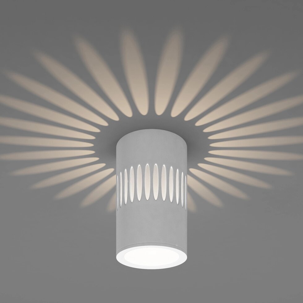 Накладной светодиодный светильник с подсветкой белый DLS026 от компании ФЕРОСВЕТ - фото 1