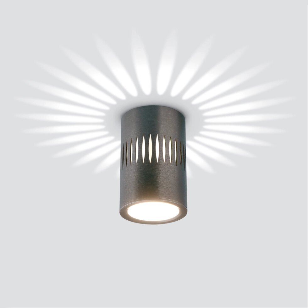 Накладной светодиодный светильник с подсветкой графит DLS026 от компании ФЕРОСВЕТ - фото 1