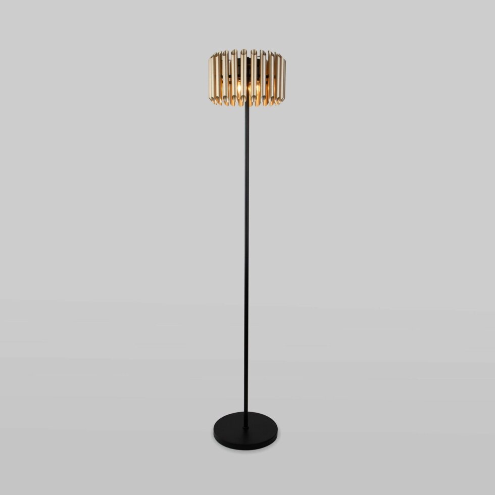 Напольный светильник с металлическим плафоном 01106/4 черный / шампань от компании ФЕРОСВЕТ - фото 1