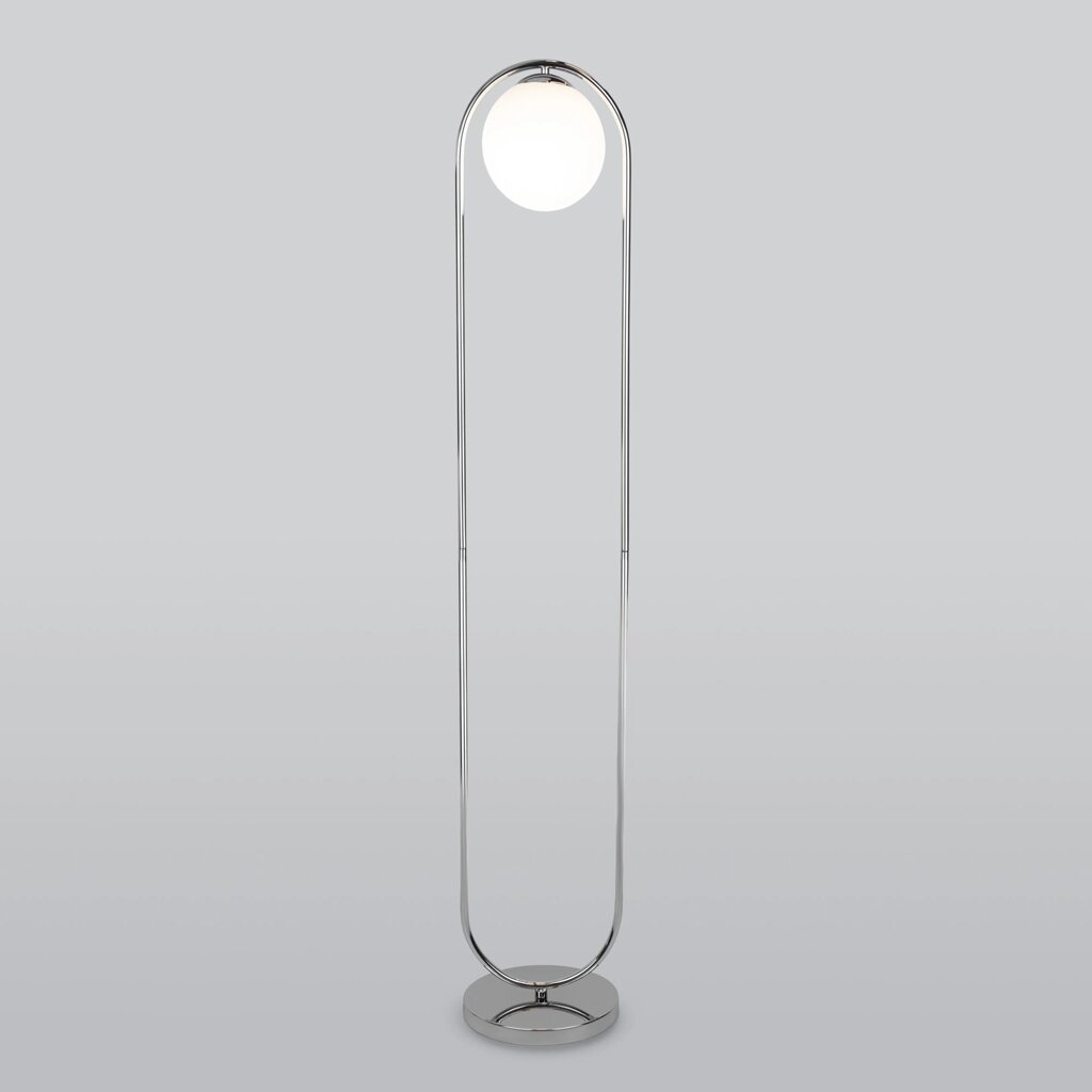 Напольный светильник со стеклянным плафоном 01139/1 / хром от компании ФЕРОСВЕТ - фото 1