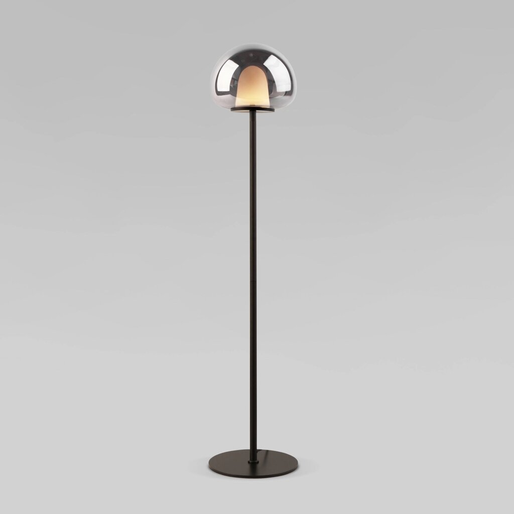 Напольный светодиодный светильник со стеклянным плафоном 90327/1 черный от компании ФЕРОСВЕТ - фото 1