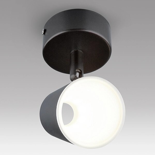 Настенно-потолочный светодиодный светильник DLR025 5W 4200K черный матовый от компании ФЕРОСВЕТ - фото 1