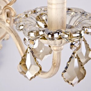 Настенный светильник с хрусталем 3281/1 белый с золотом