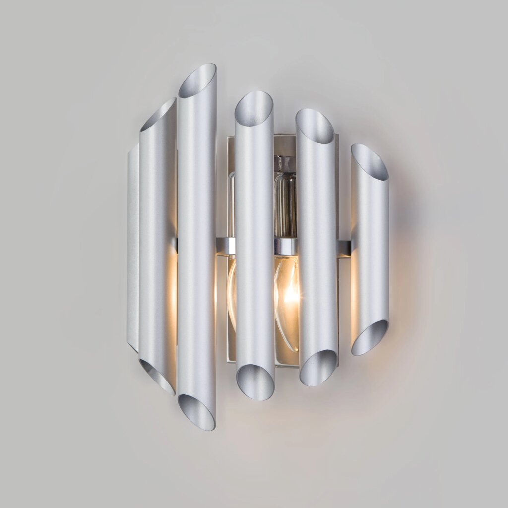 Настенный светильник с металлическим плафоном 362/1 серебро от компании ФЕРОСВЕТ - фото 1