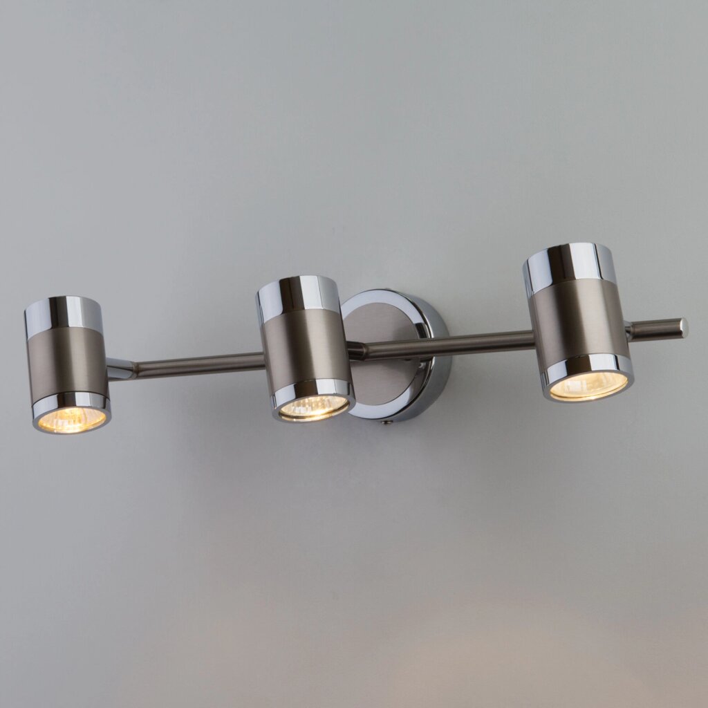 Настенный светильник с металлическими плафонами 20058/3 перламутровый сатин от компании ФЕРОСВЕТ - фото 1