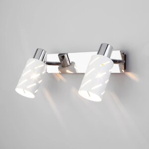 Настенный светильник с металлическими плафонами 20090/2 белый / хром