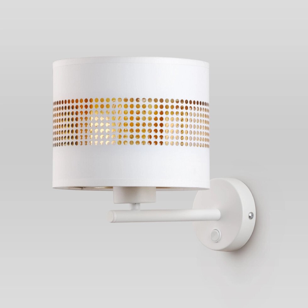 Настенный светильник с тканевым абажуром 3221 Tago White от компании ФЕРОСВЕТ - фото 1