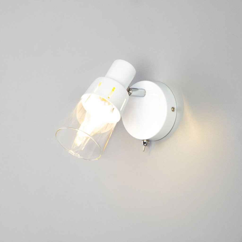 Настенный светильник со стеклянным плафоном 20081/1 белый от компании ФЕРОСВЕТ - фото 1