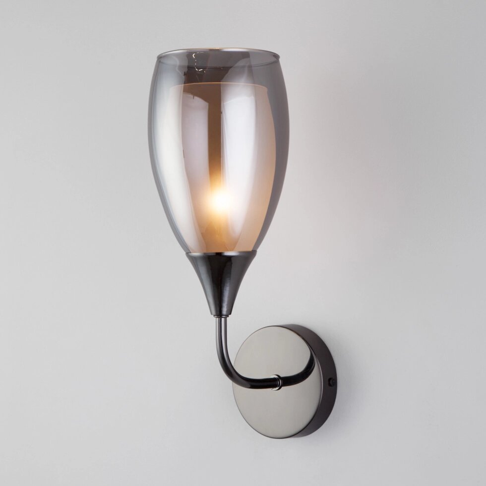 Настенный светильник со стеклянным плафоном 50285/1 черный жемчуг от компании ФЕРОСВЕТ - фото 1