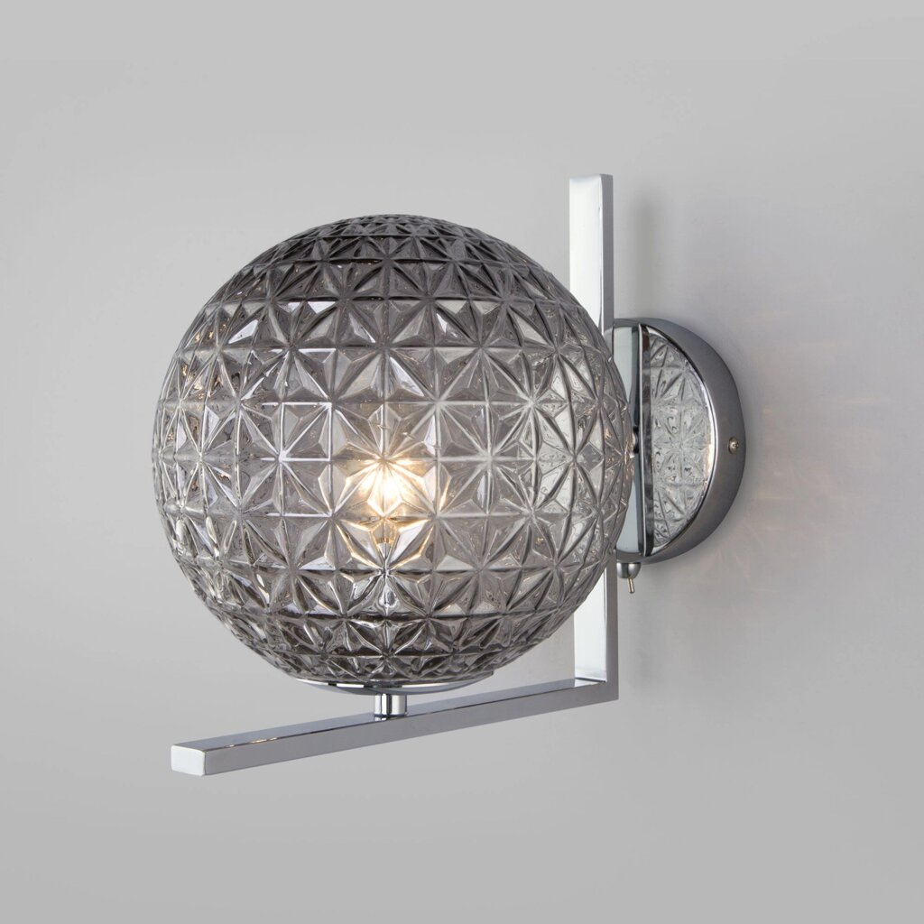 Настенный светильник со стеклянным плафоном 70131/1 хром от компании ФЕРОСВЕТ - фото 1