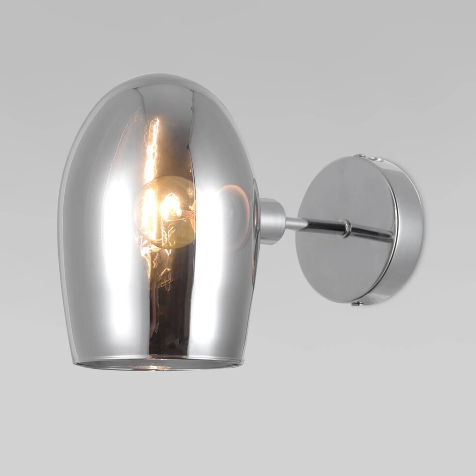 Настенный светильник со стеклянным плафоном 70141/1 хром от компании ФЕРОСВЕТ - фото 1