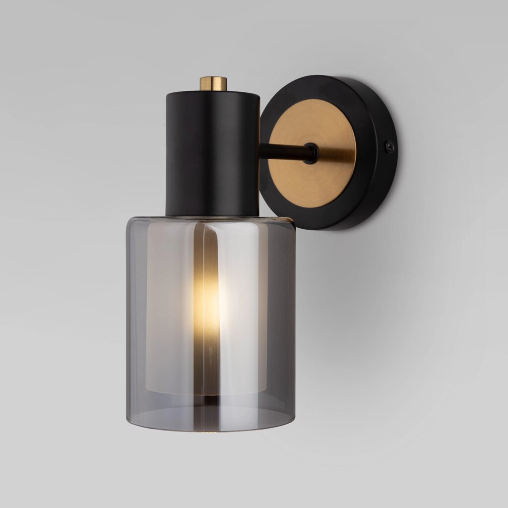 Настенный светильник со стеклянным плафоном 70219/1 черный/античная бронза от компании ФЕРОСВЕТ - фото 1