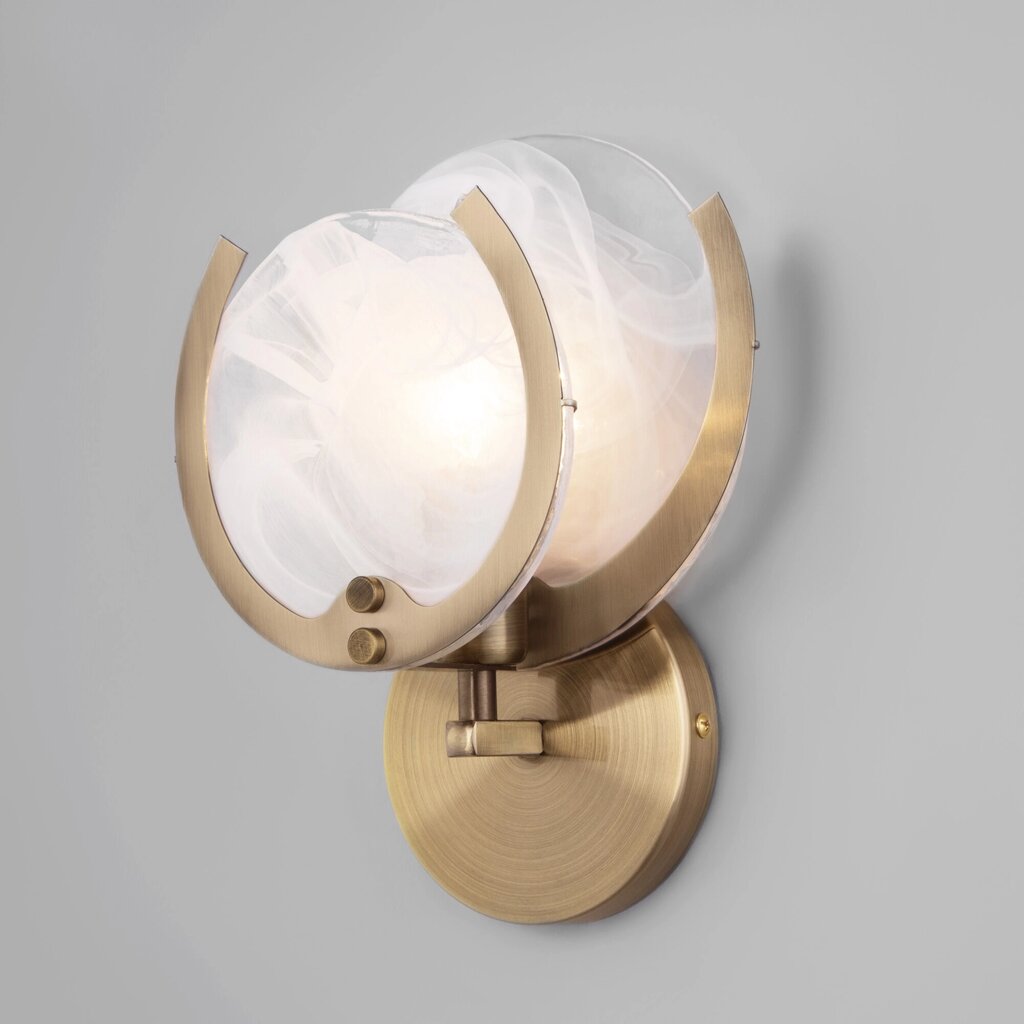 Настенный светильник со стеклянным рассеивателем 354/1 от компании ФЕРОСВЕТ - фото 1
