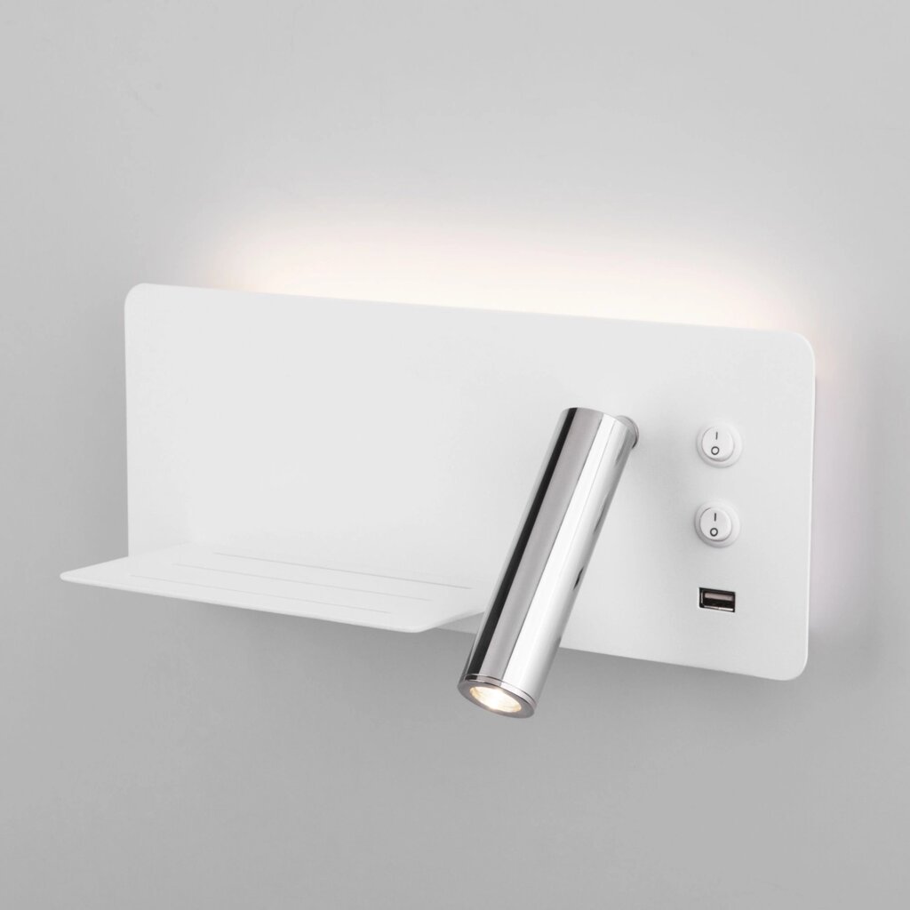 Настенный светодиодный светильник с USB Fant L LED (левый) MRL LED 1113 белый/хром от компании ФЕРОСВЕТ - фото 1