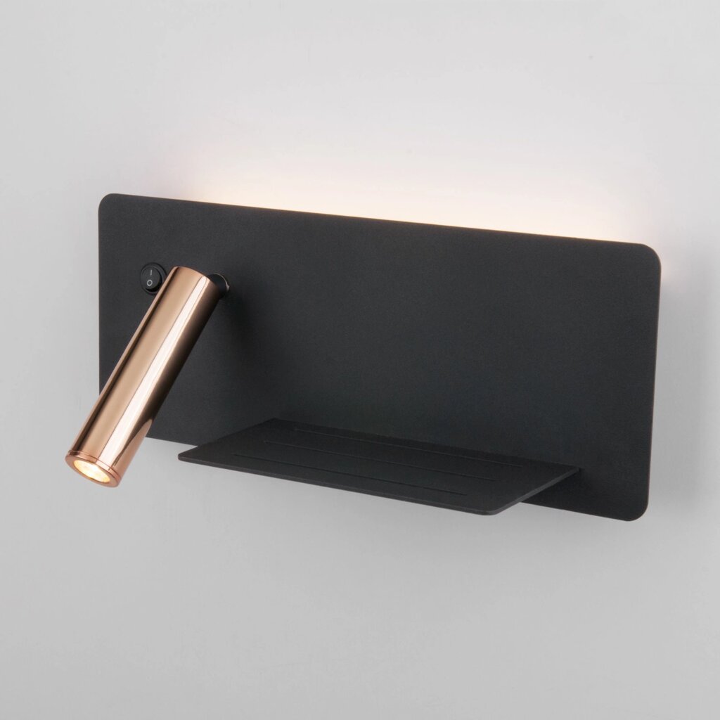 Настенный светодиодный светильник с USB Fant R LED (правый) MRL LED 1113 чёрный/золото от компании ФЕРОСВЕТ - фото 1