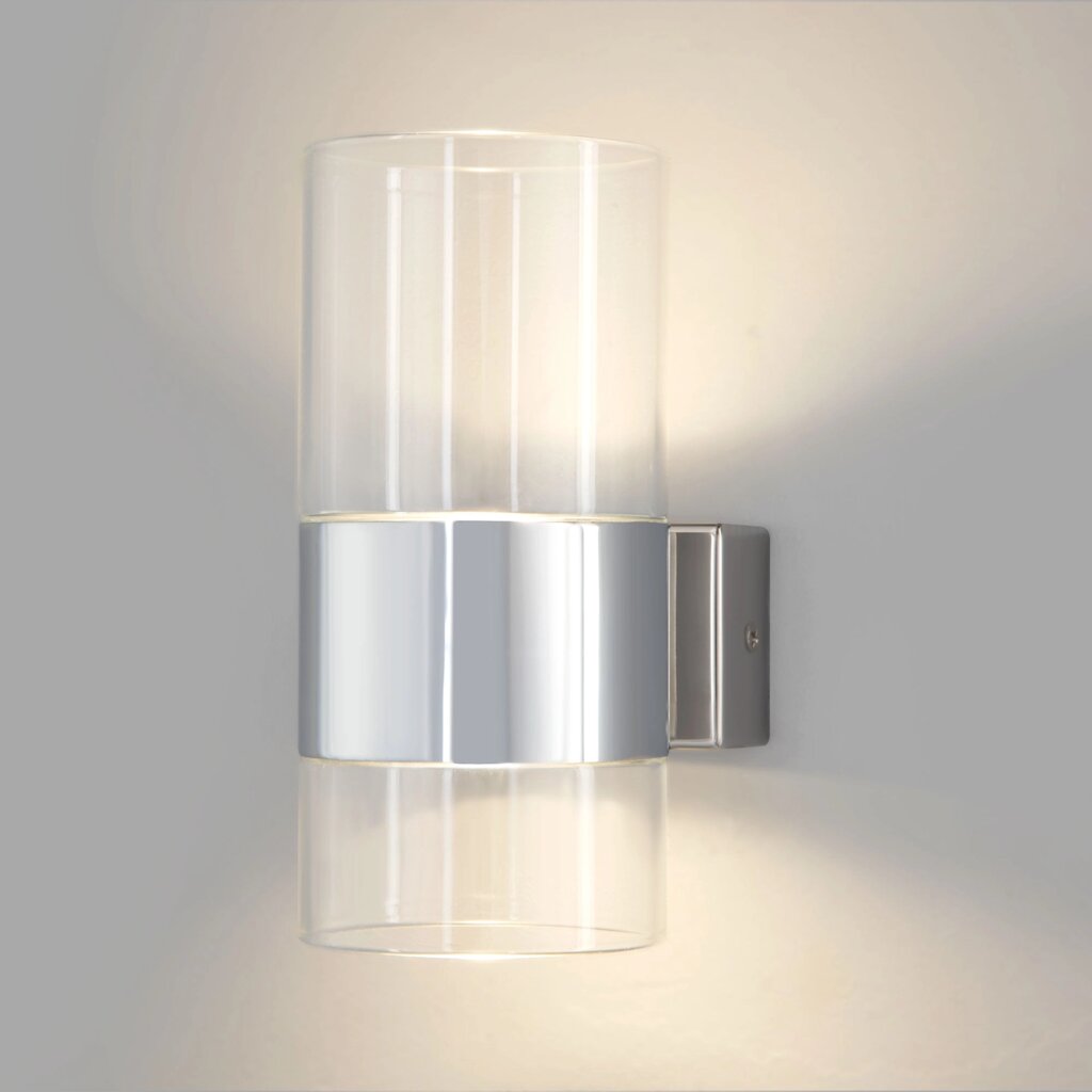 Настенный светодиодный светильник со стеклянным плафоном 40021/1 LED хром/прозрачный от компании ФЕРОСВЕТ - фото 1