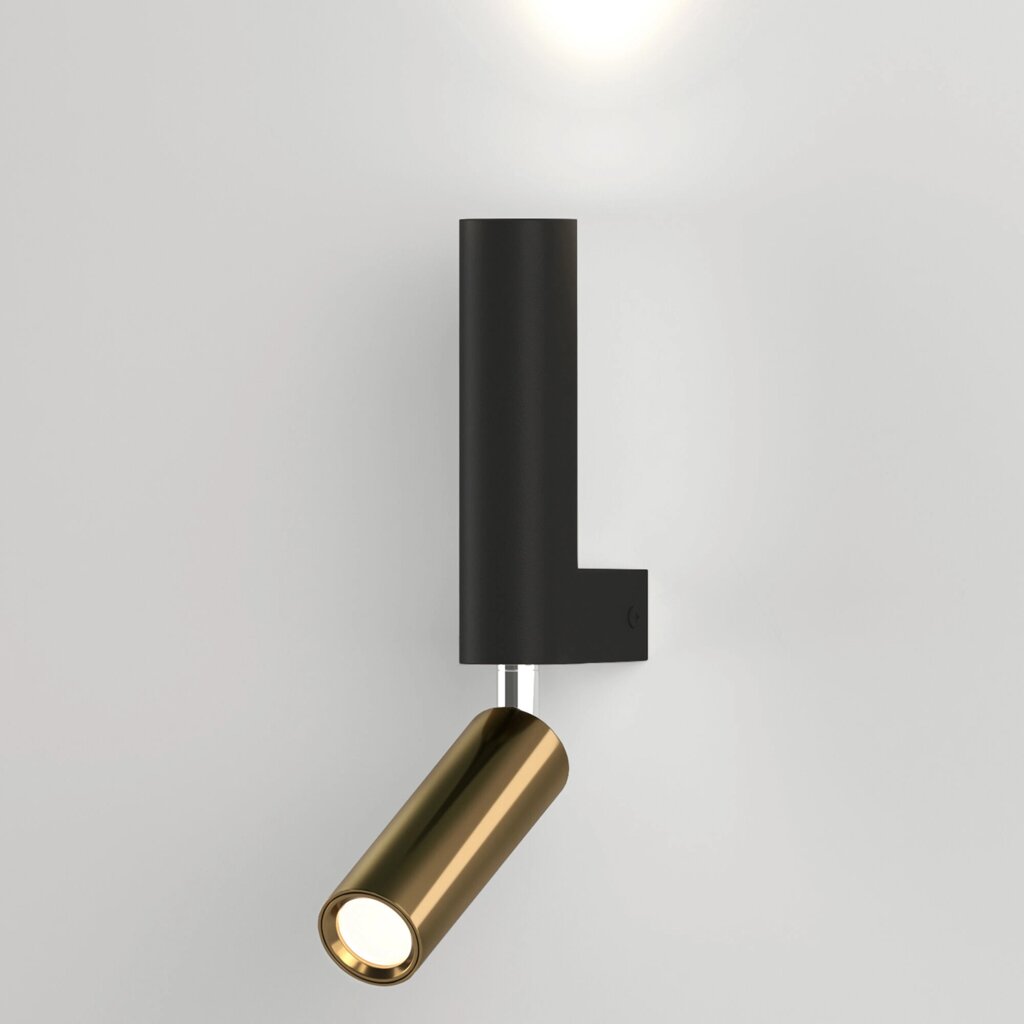 Настенный светодиодный светильник в стиле лофт 40020/1 LED черный/латунь от компании ФЕРОСВЕТ - фото 1