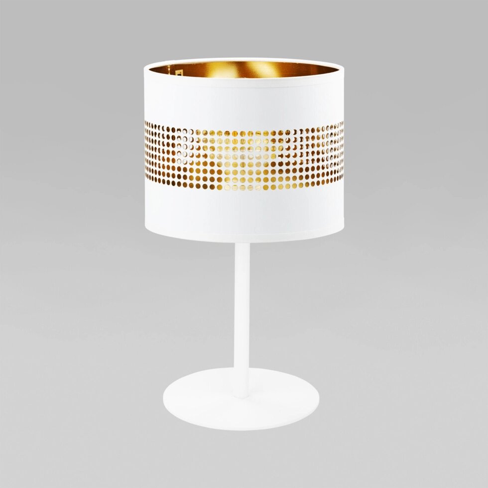 Настольный светильник с тканевым абажуром 5056 Tago White от компании ФЕРОСВЕТ - фото 1
