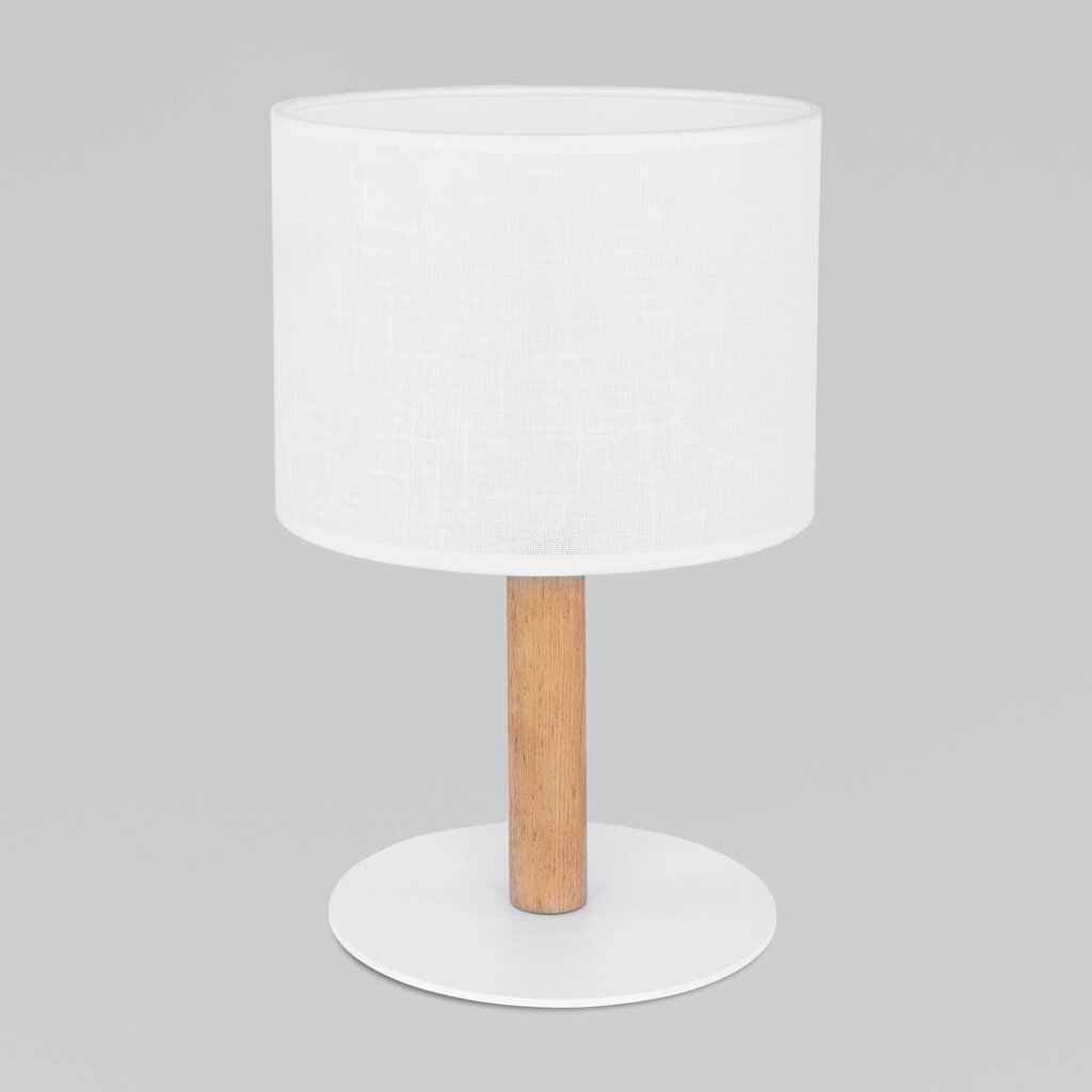 Настольный светильник с тканевым абажуром 5217 Deva White от компании ФЕРОСВЕТ - фото 1