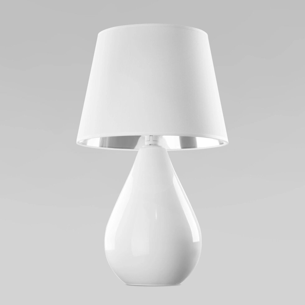 Настольный светильник с тканевым абажуром 5453 Lacrima White от компании ФЕРОСВЕТ - фото 1