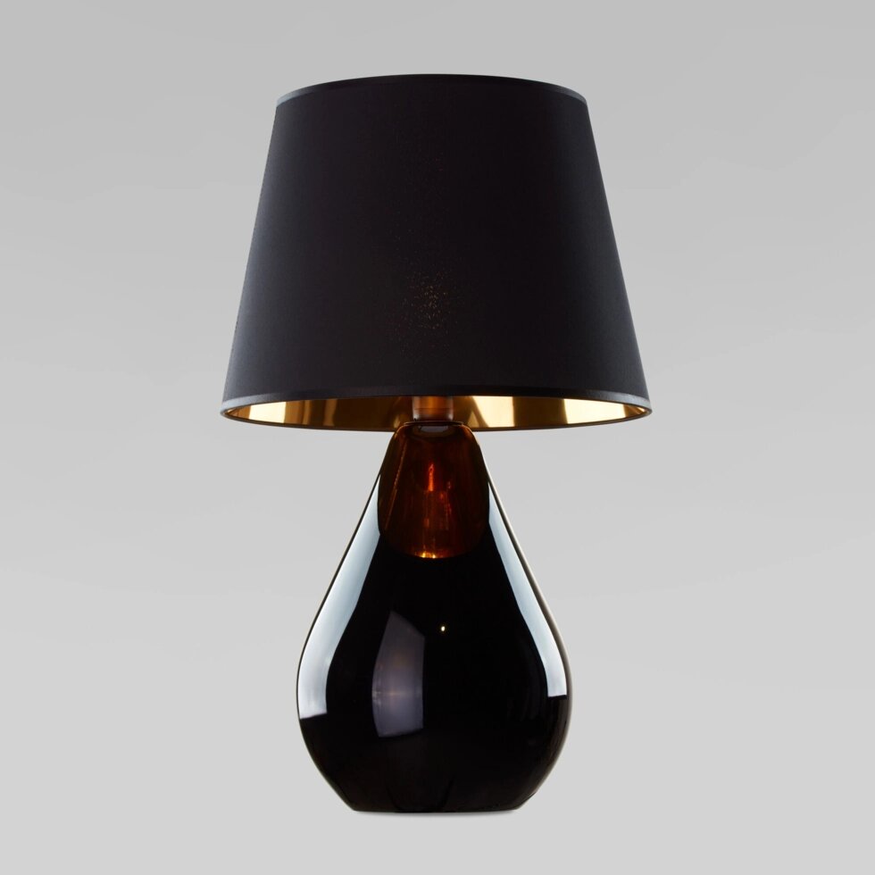Настольный светильник с тканевым абажуром 5454 Lacrima Black от компании ФЕРОСВЕТ - фото 1