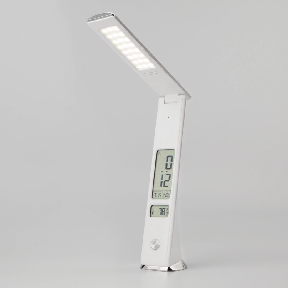 Настольный светодиодный светильник с сенсорным управлением и аккумулятором 80504/1 белый от компании ФЕРОСВЕТ - фото 1