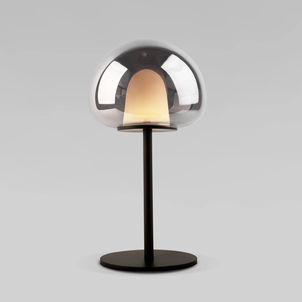 Настольный светодиодный светильник со стеклянным плафоном 90326/1 черный от компании ФЕРОСВЕТ - фото 1