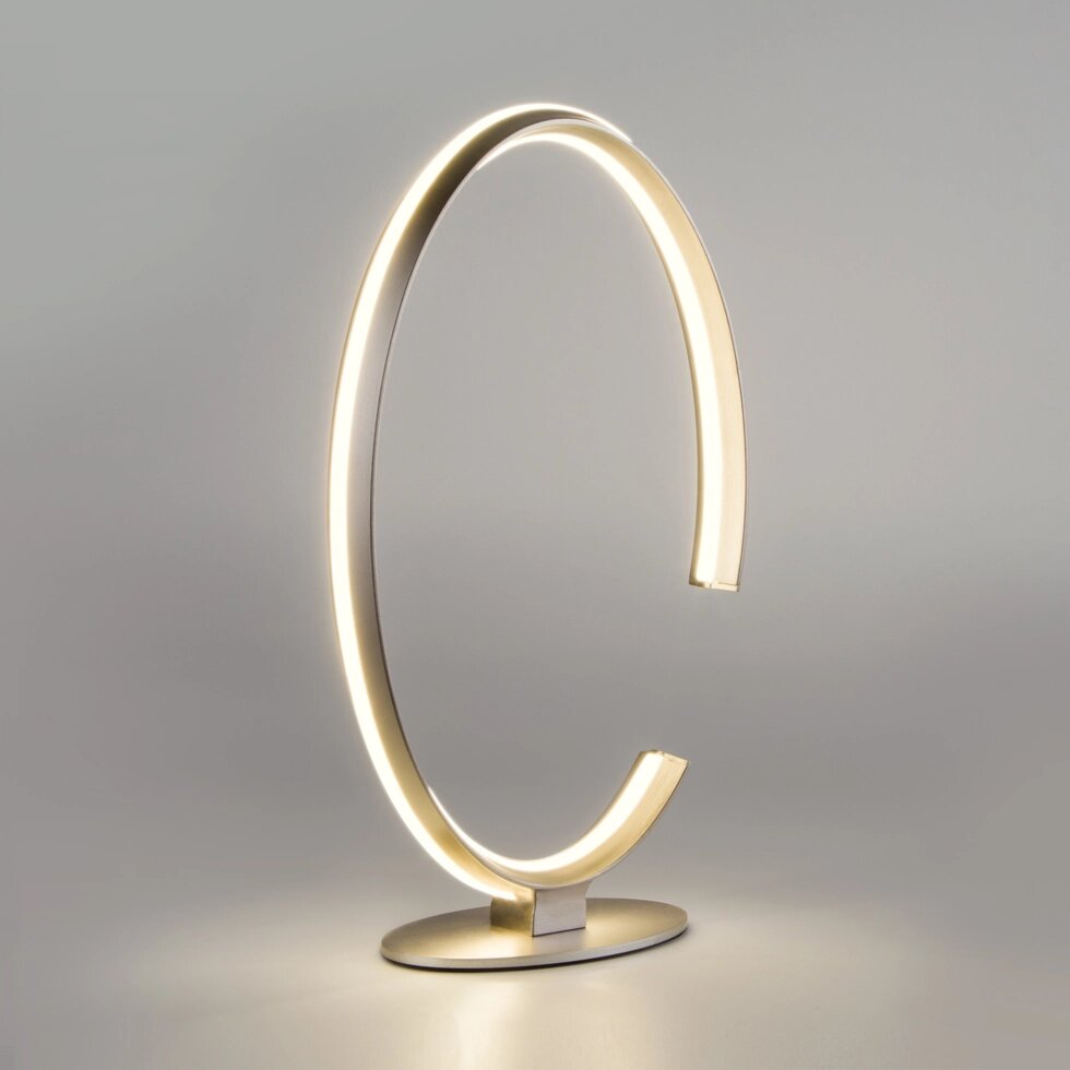 Настольный светодиодный светильник в стиле минимализм 80414/1 сатин-никель от компании ФЕРОСВЕТ - фото 1