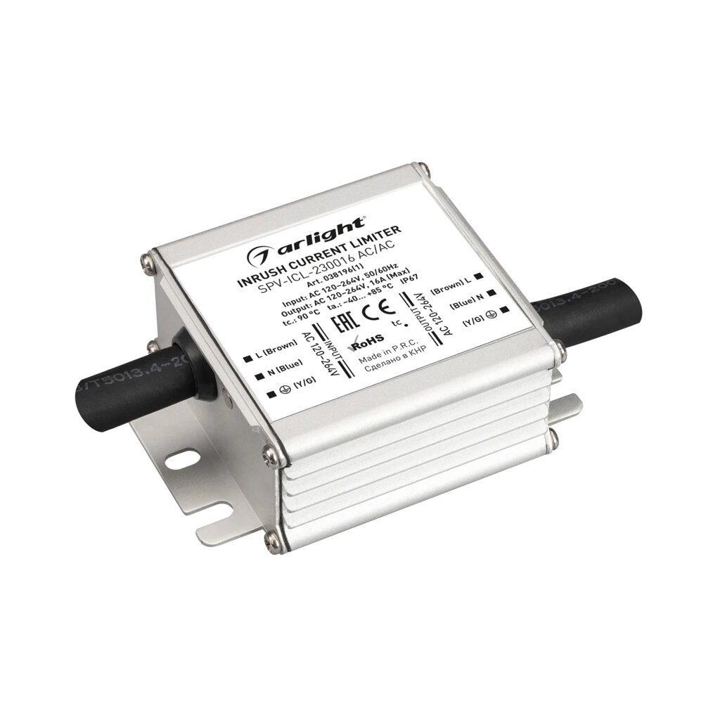 Ограничитель пускового тока SPV-ICL-230016 AC/AC (120-264V, 16A) (Arlight, IP67 Металл, 5 лет) от компании ФЕРОСВЕТ - фото 1
