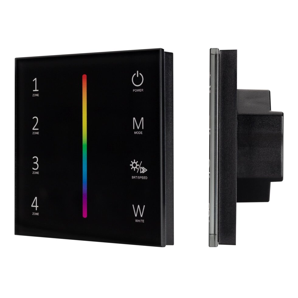 Панель Sens SMART-P30-RGBW Black (230V, 4 зоны, 2.4G) (Arlight, IP20 Пластик, 5 лет) от компании ФЕРОСВЕТ - фото 1