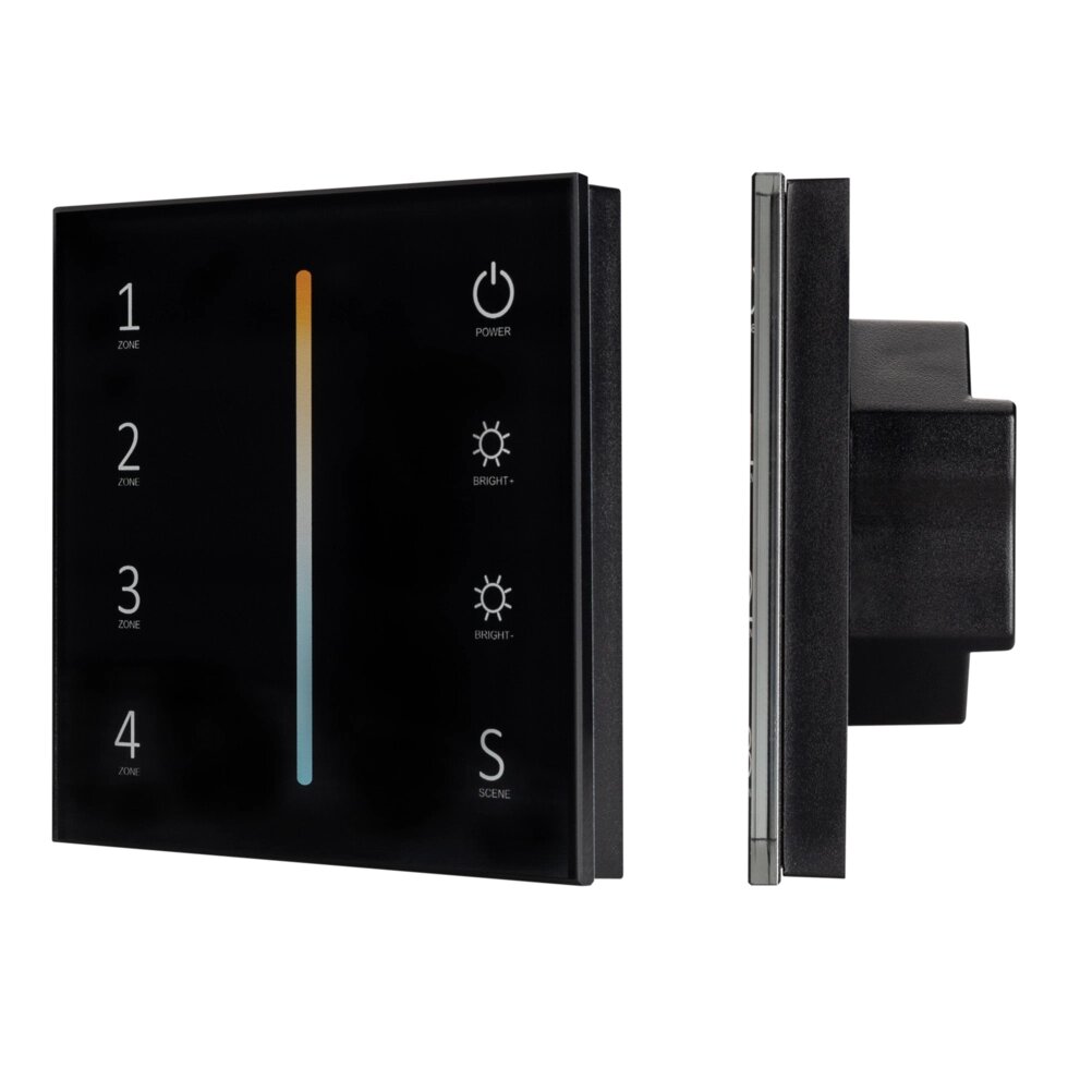 Панель Sens SMART-P43-MIX Black (230V, 4 зоны, 2.4G) (Arlight, IP20 Пластик, 5 лет) от компании ФЕРОСВЕТ - фото 1