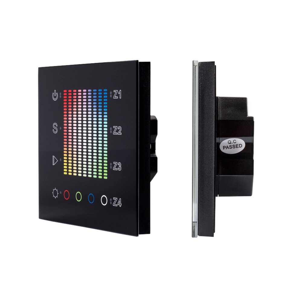Панель Sens SR-2831AC-RF-IN Black (220V, RGB,4зоны) (Arlight, IP20 Пластик, 3 года) от компании ФЕРОСВЕТ - фото 1