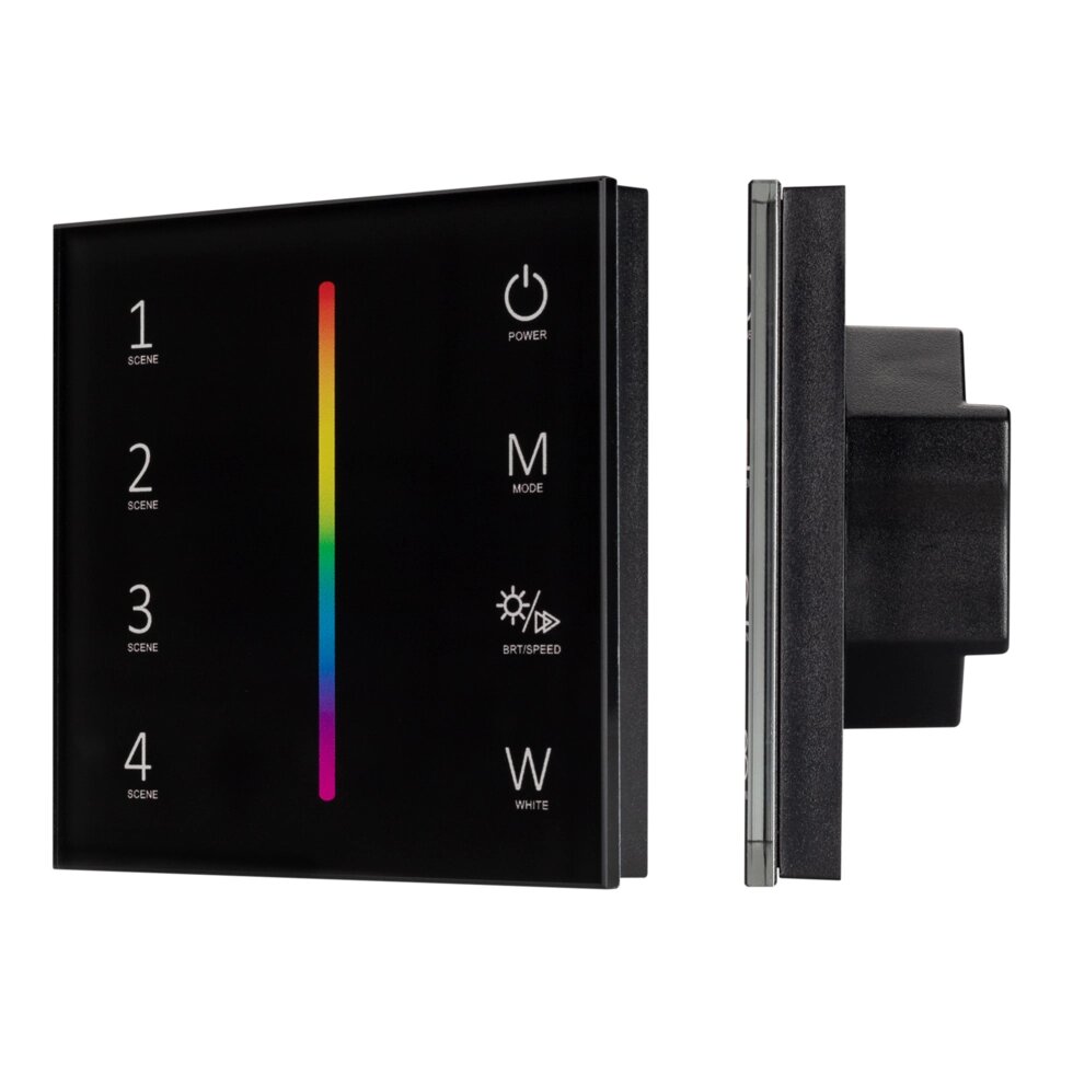 Панель SMART-P22-RGBW-G-IN Black (12-24V, 4x3A, Sens, 2.4G) (Arlight, IP20 Пластик, 5 лет) от компании ФЕРОСВЕТ - фото 1