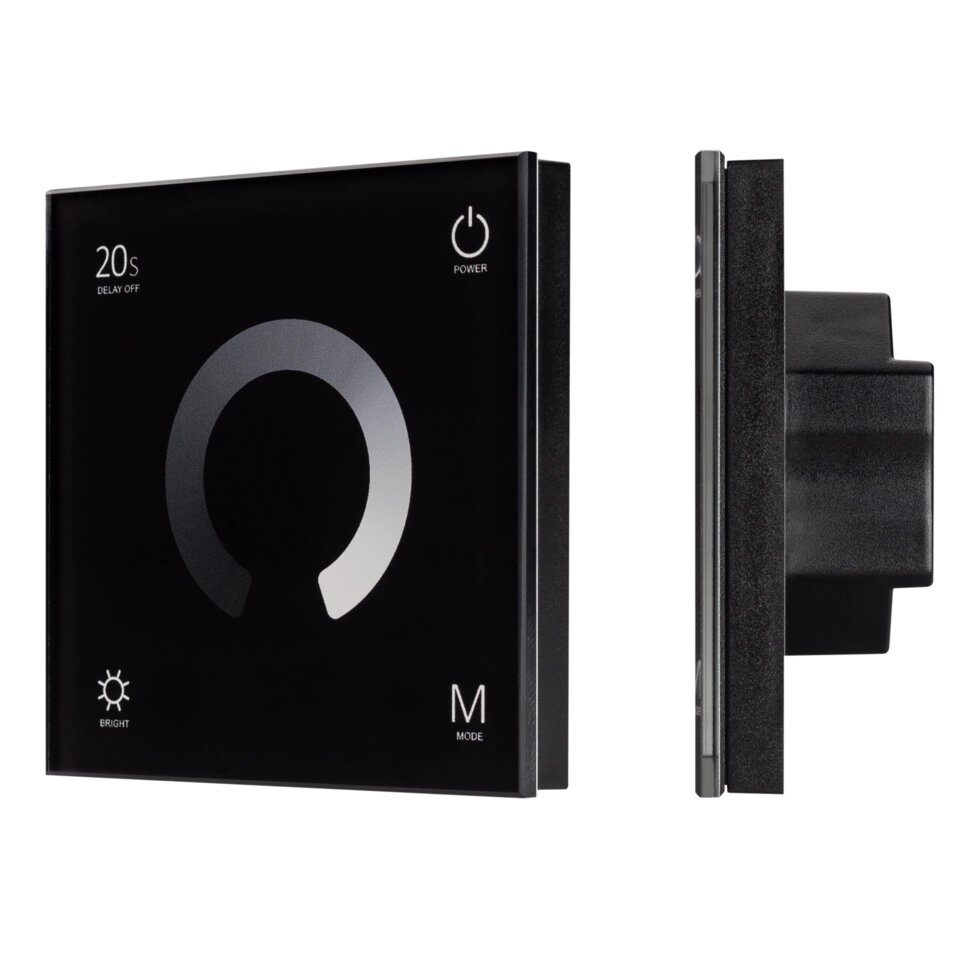 Панель SMART-P4-DIM-G-IN Black (12-24V, 4x3A, Sens, 2.4G) (Arlight, IP20 Пластик, 5 лет) от компании ФЕРОСВЕТ - фото 1