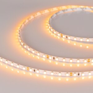 Светодиодная лента RT-A120-5mm 24V Yellow (9.6 W/m, IP20, 2835, 5m) (Arlight, узкая)