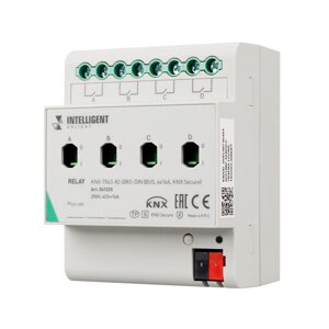 INTELLIGENT ARLIGHT Релейный модуль KNX-7043-82-DRO-DIN (BUS, 4x16А, KNX Secure) (IARL, IP20 Пластик, 2 года) 0