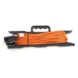 Удлинитель-шнур на рамке 1-местный с/з 3*0,75мм2, 20м, 220В, 6А, Home, оранжевый HM02-01-20