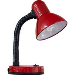 Светильник настольный, DE1415, красный, 9W, 230V, E27 металл, пластик, в комплекте сетевой шнур, лампа, 135*190*312 мм