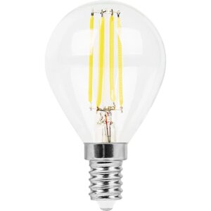 Лампа светодиодная филамент LB-511, G45 (шар малый), 11W 230V E14 4000К, рассеиватель прозрачный 970Lm, 270°, 75*45 мм