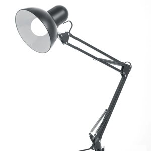 Светильник настольный, складной DE1430, черный, 60W, 230V, E27 метал, в комплекте без лампы, 155*155 плафон, 335+335мм
