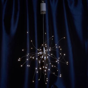 Гирлянда Фейерверк CL595, 100LED, 5000К (белый), 0,3м прозрачный шнур, расстояние между светодиодами 10см, IP20, 6W