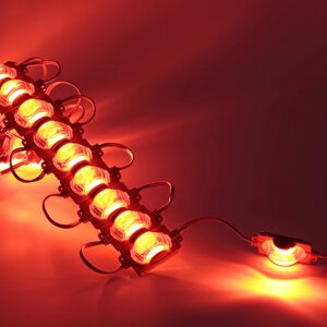 Светодиодный модуль 3 led 2835 MOD107 (12V, 1.5W, red, IP65) DELCI