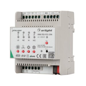 INTELLIGENT ARLIGHT Контроллер фанкойла KNX-703-FCC-DIN (230V, 3x6A) (IARL, Пластик) в Москве от компании ФЕРОСВЕТ