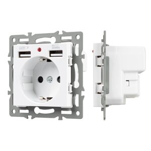 Механизм розетки с USB зарядкой SCT-MUAA-PL-WH (250V, 16A) (Arlight, -) 043733 в Москве от компании ФЕРОСВЕТ  ( FEROSVET)