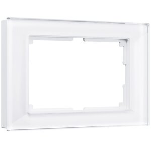 Рамка для двойной розетки (белый, стекло) W0081101
